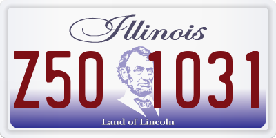 IL license plate Z501031