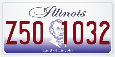 IL license plate Z501032