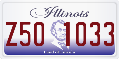 IL license plate Z501033