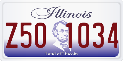 IL license plate Z501034