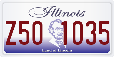IL license plate Z501035