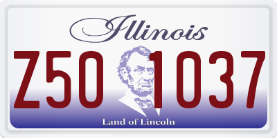 IL license plate Z501037