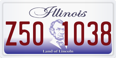 IL license plate Z501038