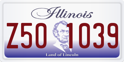IL license plate Z501039