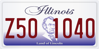 IL license plate Z501040