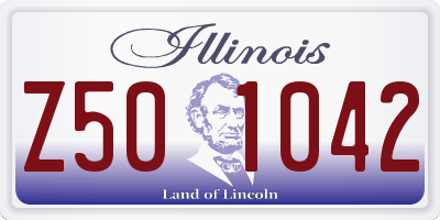 IL license plate Z501042