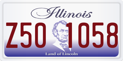 IL license plate Z501058