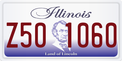 IL license plate Z501060