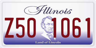 IL license plate Z501061