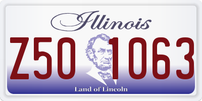 IL license plate Z501063