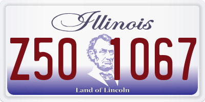 IL license plate Z501067