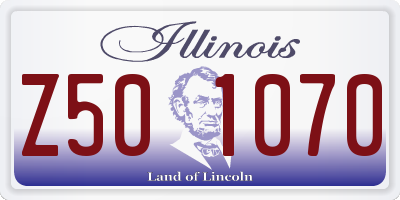IL license plate Z501070