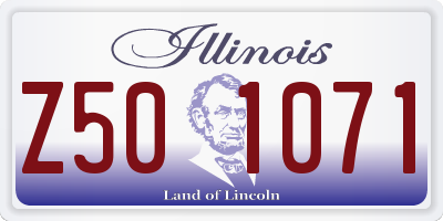 IL license plate Z501071