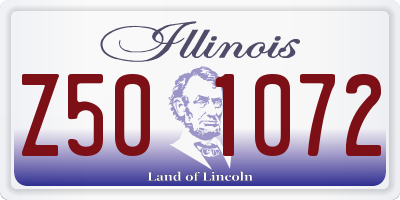 IL license plate Z501072