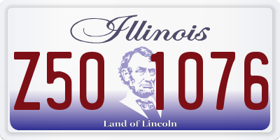 IL license plate Z501076