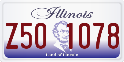 IL license plate Z501078