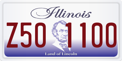 IL license plate Z501100