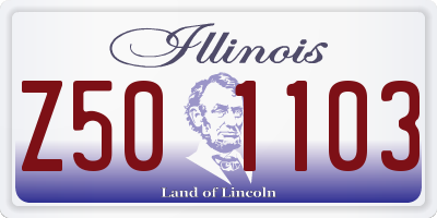 IL license plate Z501103