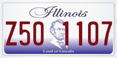 IL license plate Z501107