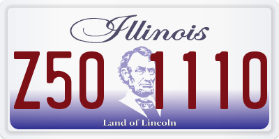 IL license plate Z501110