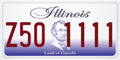 IL license plate Z501111