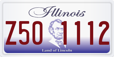 IL license plate Z501112