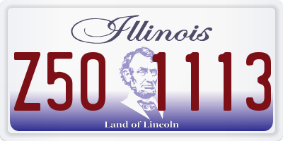IL license plate Z501113