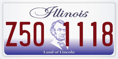 IL license plate Z501118