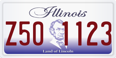 IL license plate Z501123