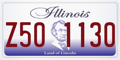 IL license plate Z501130
