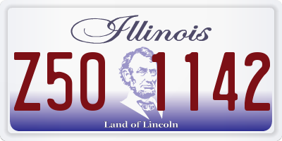 IL license plate Z501142