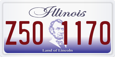 IL license plate Z501170