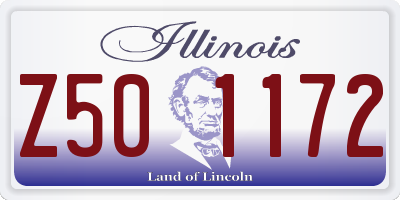 IL license plate Z501172