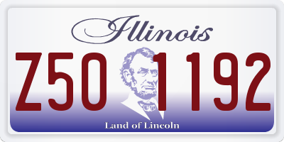 IL license plate Z501192