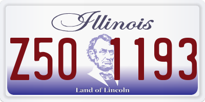 IL license plate Z501193