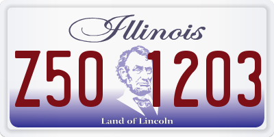 IL license plate Z501203