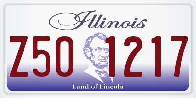 IL license plate Z501217