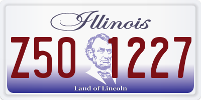 IL license plate Z501227