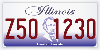 IL license plate Z501230