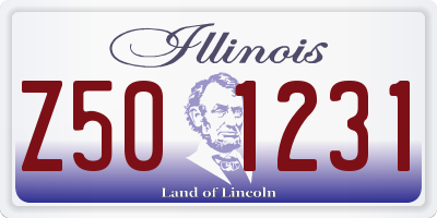 IL license plate Z501231