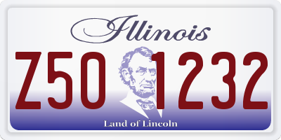 IL license plate Z501232