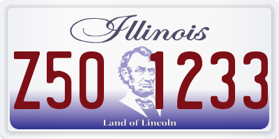 IL license plate Z501233