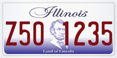 IL license plate Z501235