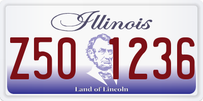 IL license plate Z501236