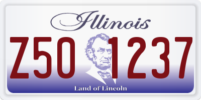 IL license plate Z501237
