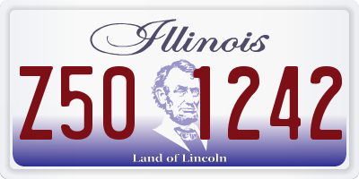 IL license plate Z501242