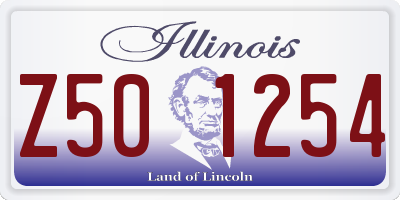 IL license plate Z501254