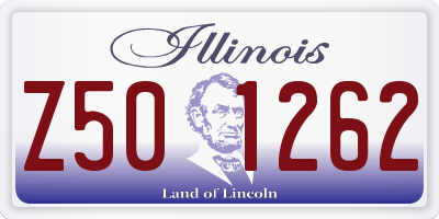 IL license plate Z501262
