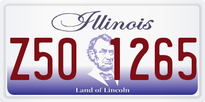 IL license plate Z501265