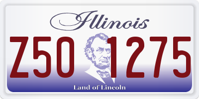 IL license plate Z501275